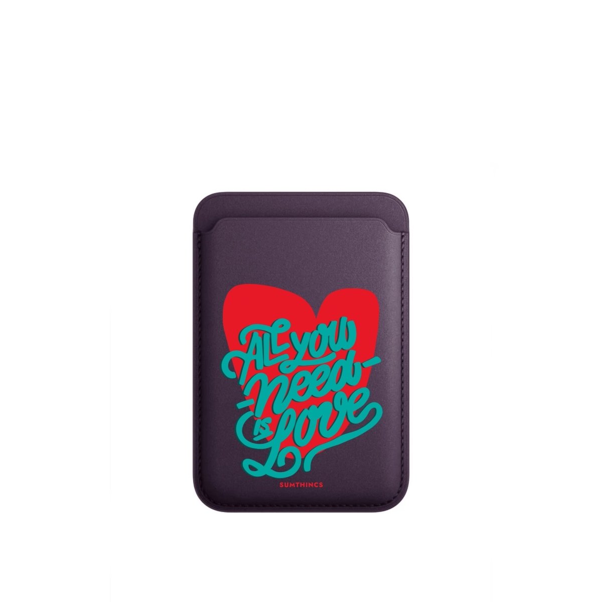 All You Need Is Love MagSafe Deri Cüzdan Wallet Siyah - Sumthincs