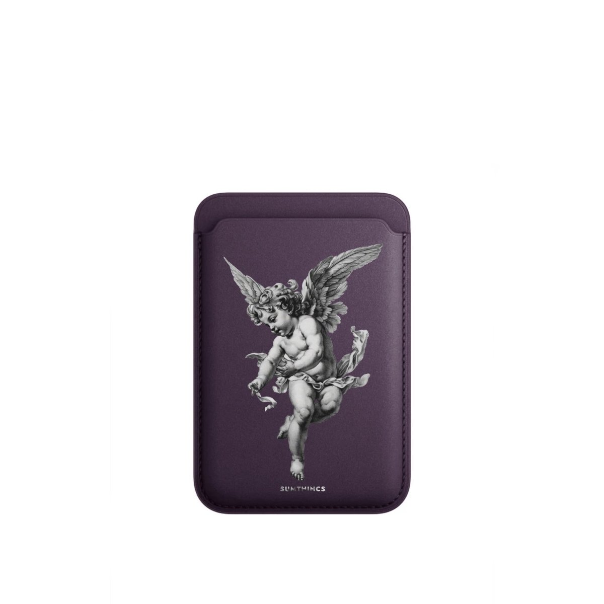 Angel MagSafe Deri Cüzdan Wallet Mor - Sumthincs