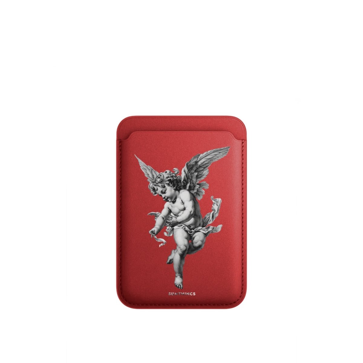 Angel MagSafe Deri Cüzdan Wallet Kırmızı - Sumthincs