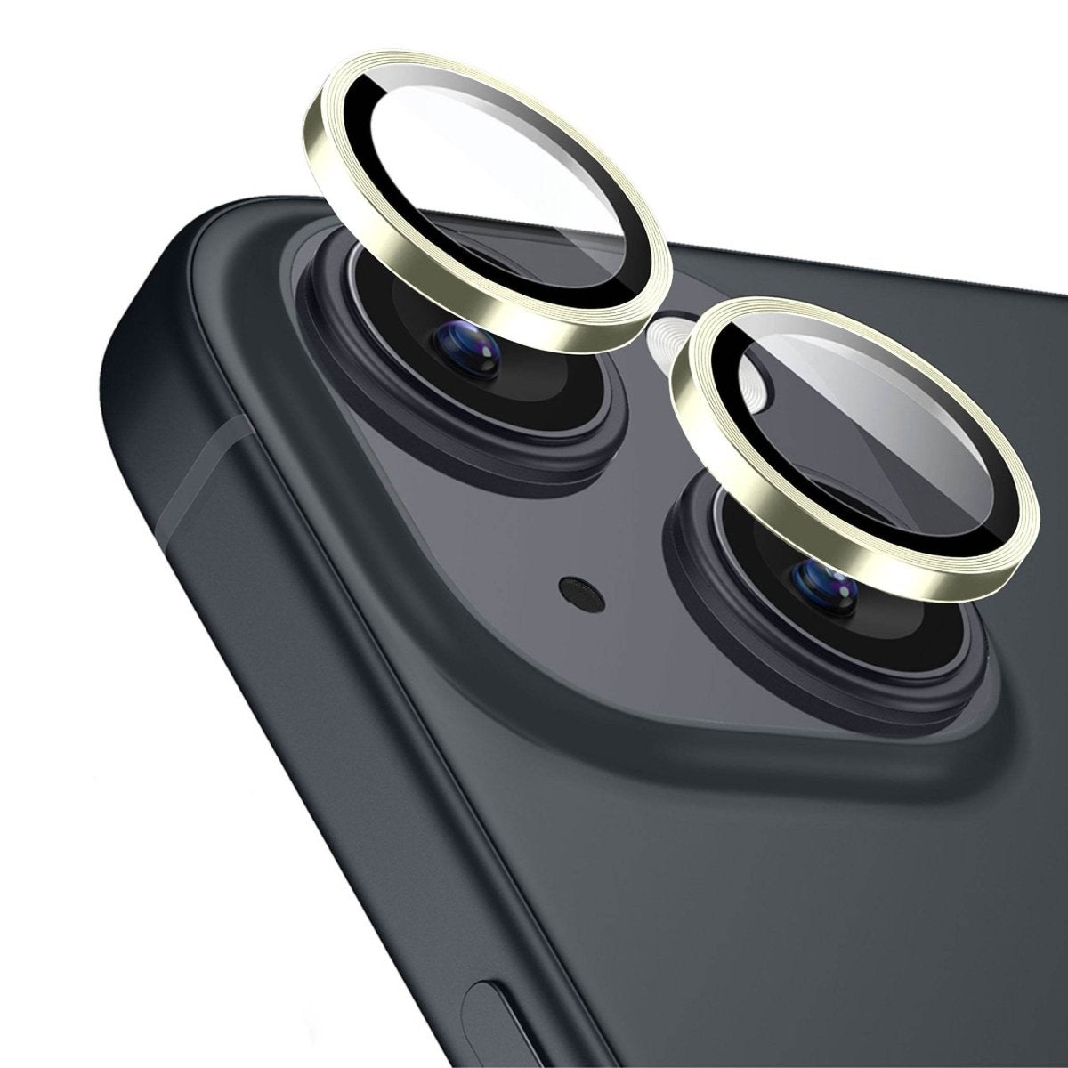 Apple iPhone 15 / 15 Plus Kamera Lens Koruyucu Sarı - SUMTHINCS
