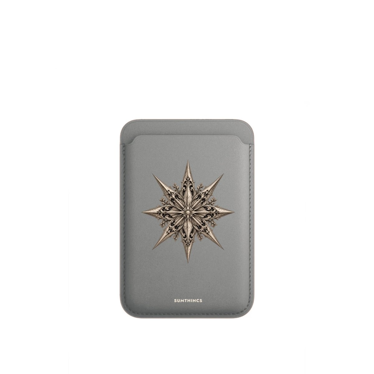 Astraea MagSafe Deri Cüzdan Wallet Gri - Sumthincs