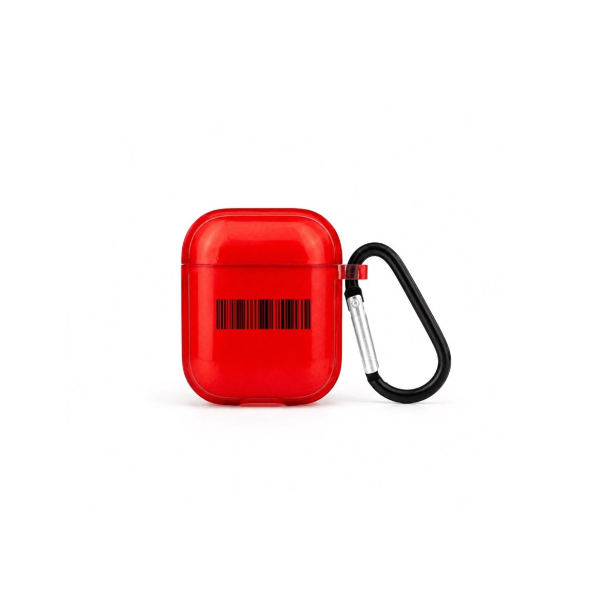 Barcode AirPods Şeffaf Silikon Kılıf Kırmızı - Sumthincs
