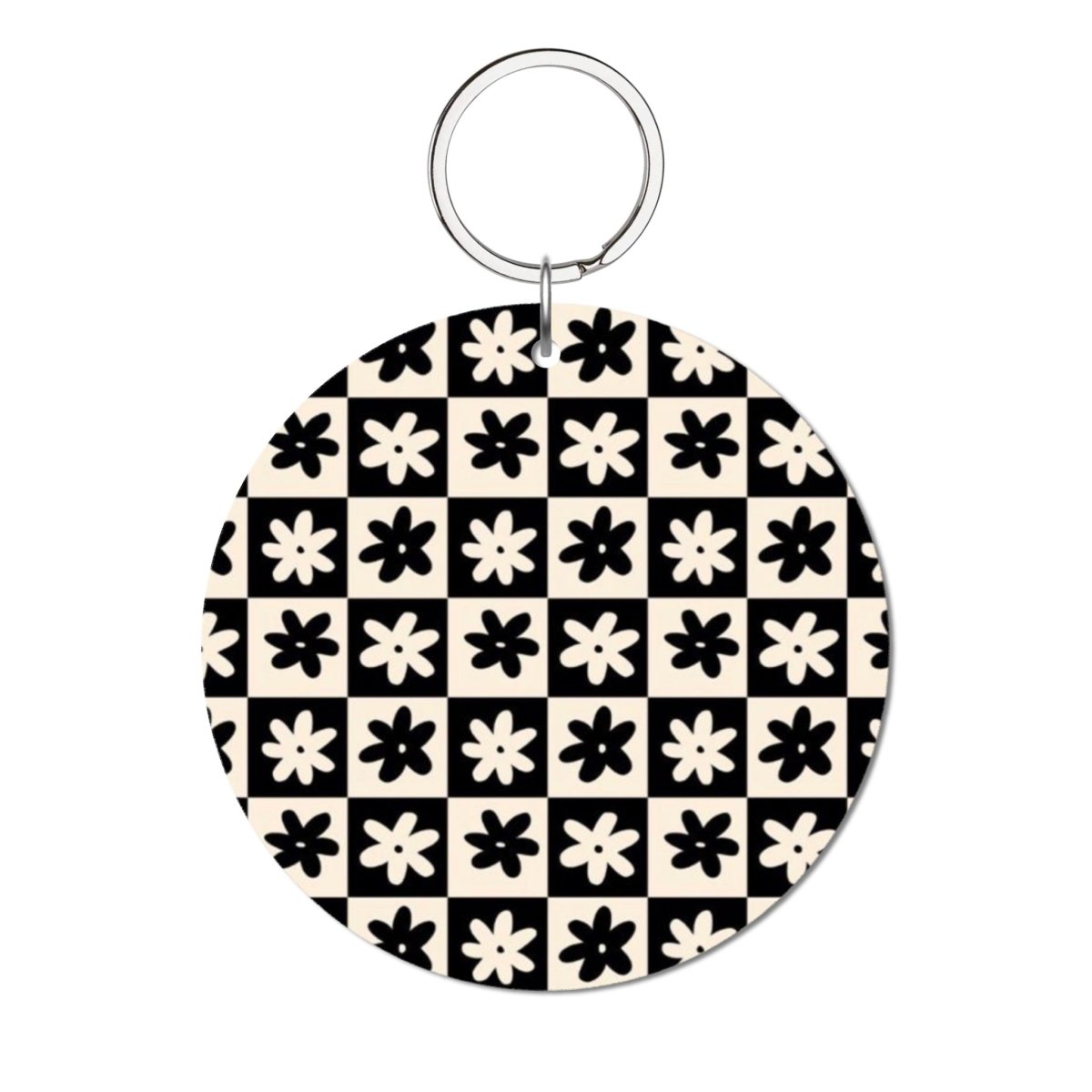Check Flowers Glossy Yuvarlak Anahtarlık - SUMTHINCS