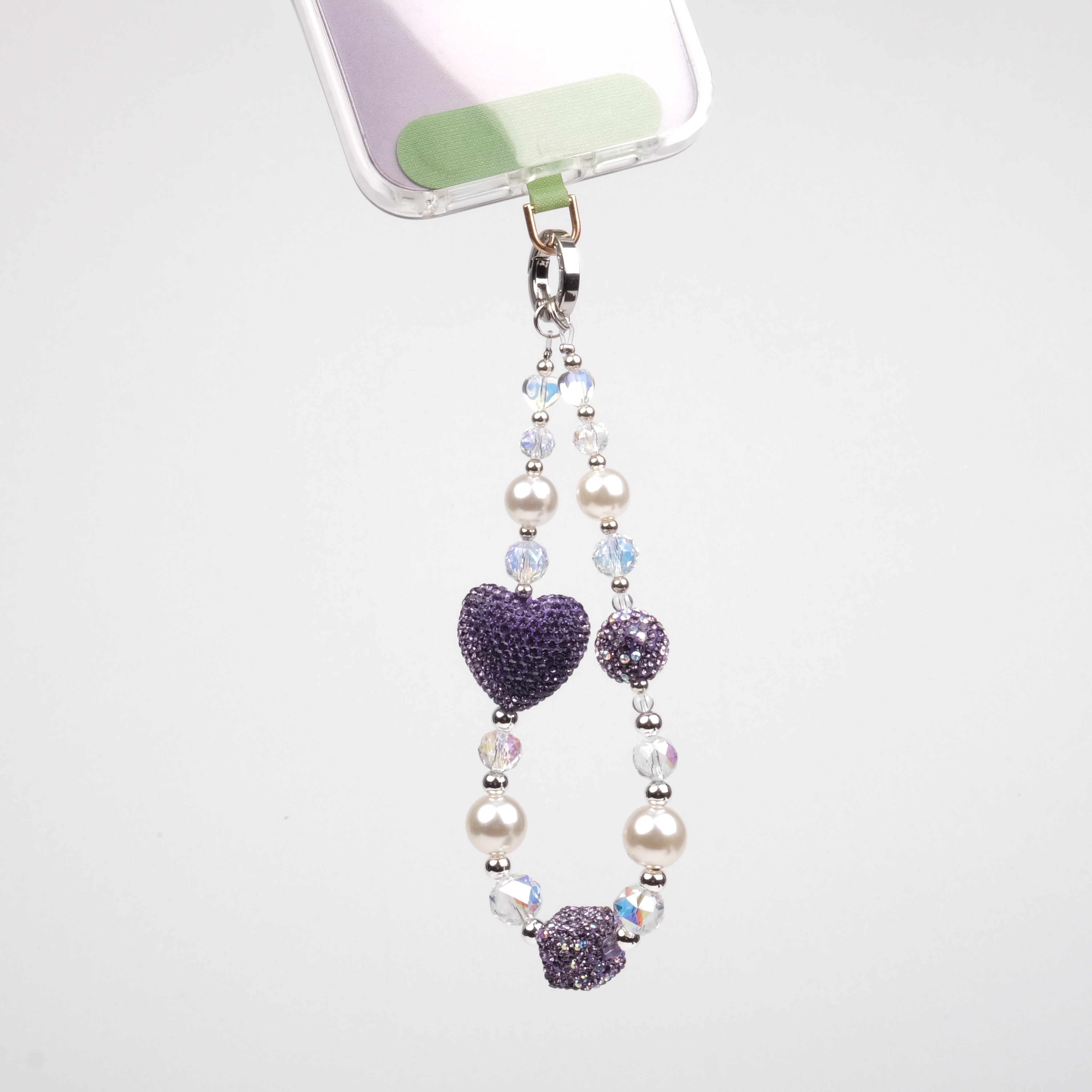 Crystal Heart Purple Charm Bilek Askısı - SUMTHINCS