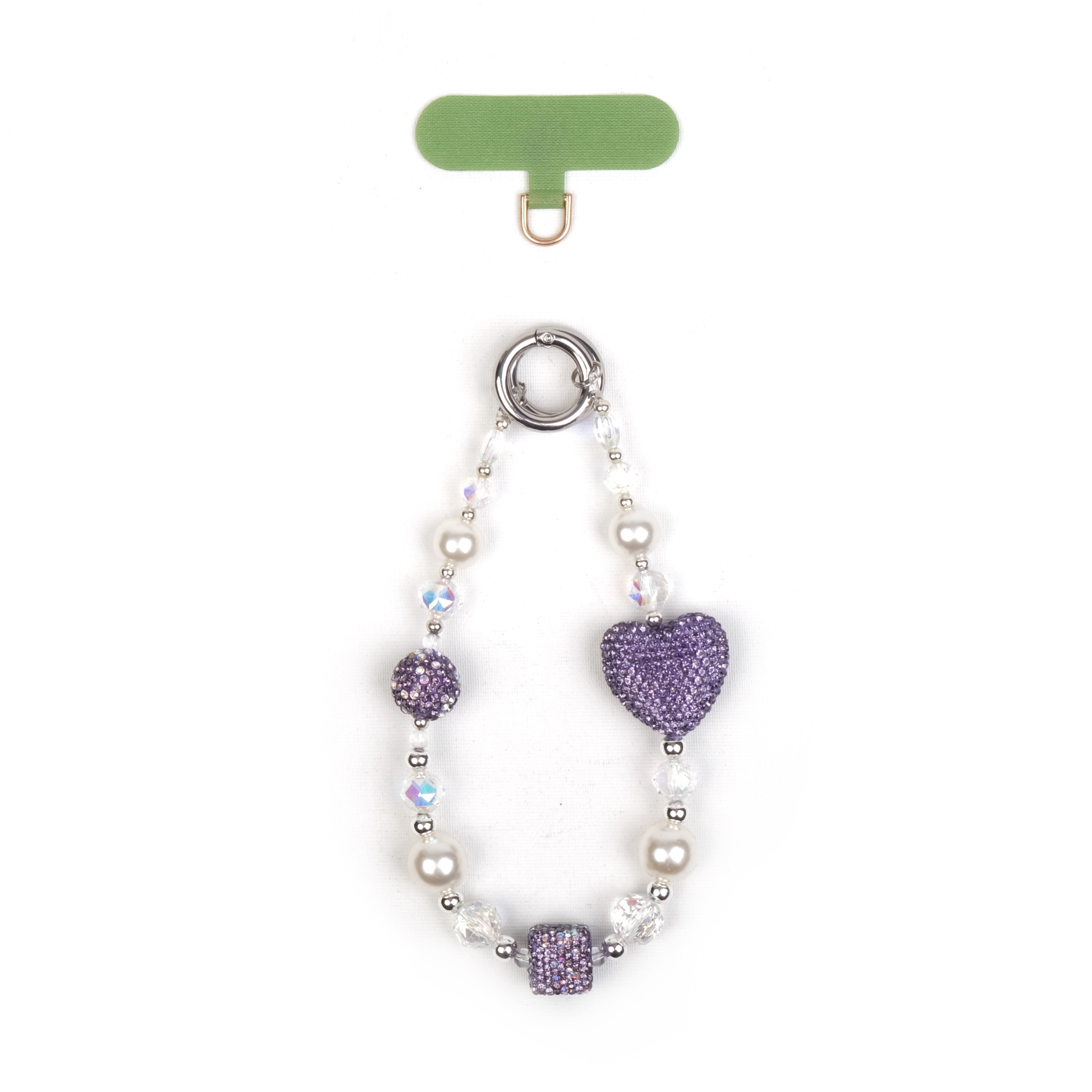 Crystal Heart Purple Charm Bilek Askısı - SUMTHINCS