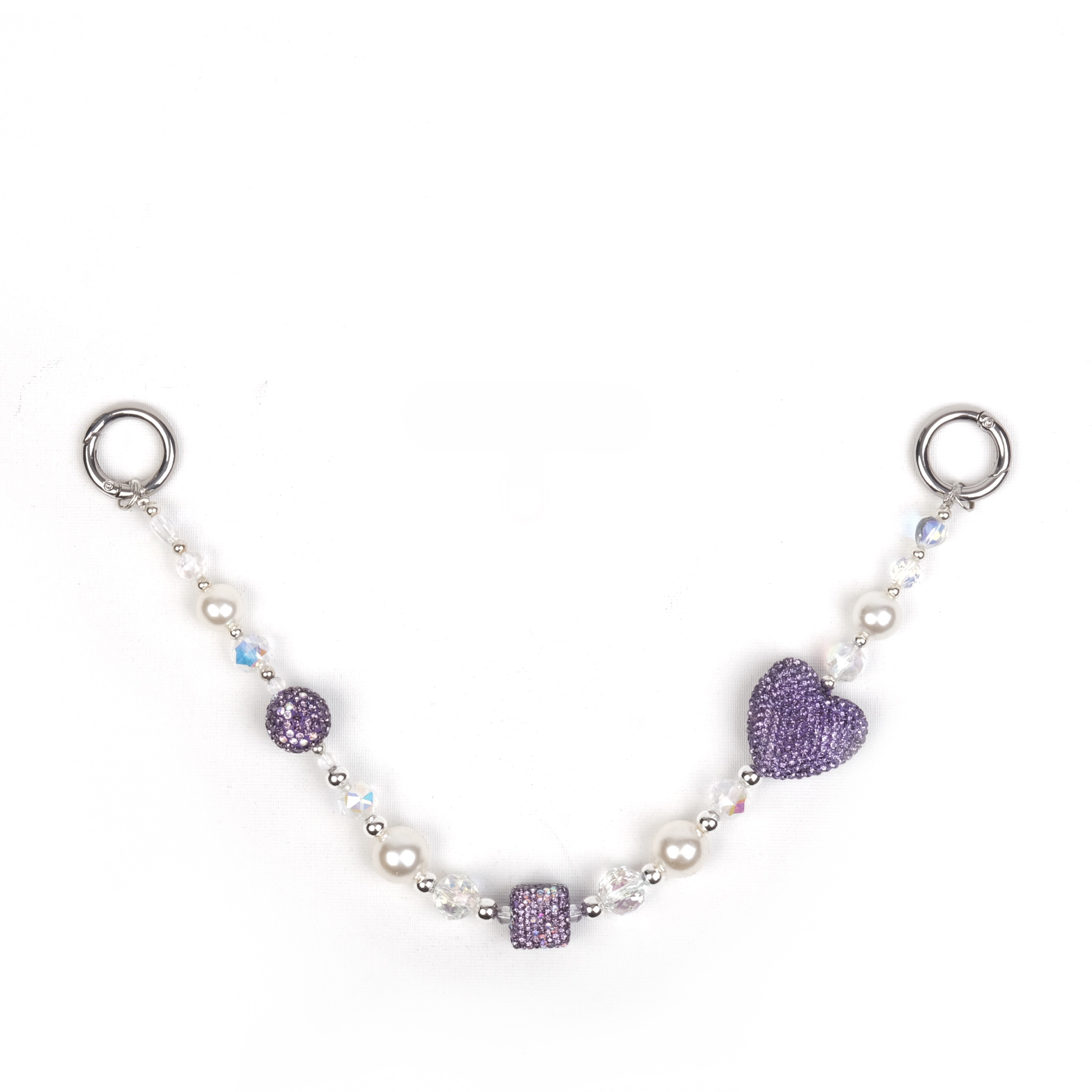 Crystal Heart Purple Charm Bilek Askısı - SUMTHINCS