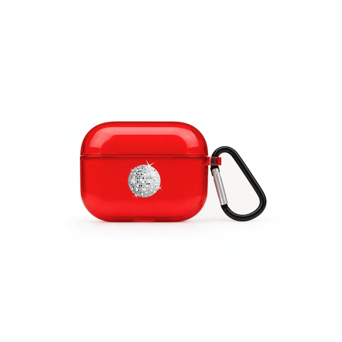 Disco Ball AirPods Pro Şeffaf Silikon Kılıf Kırmızı - Sumthincs