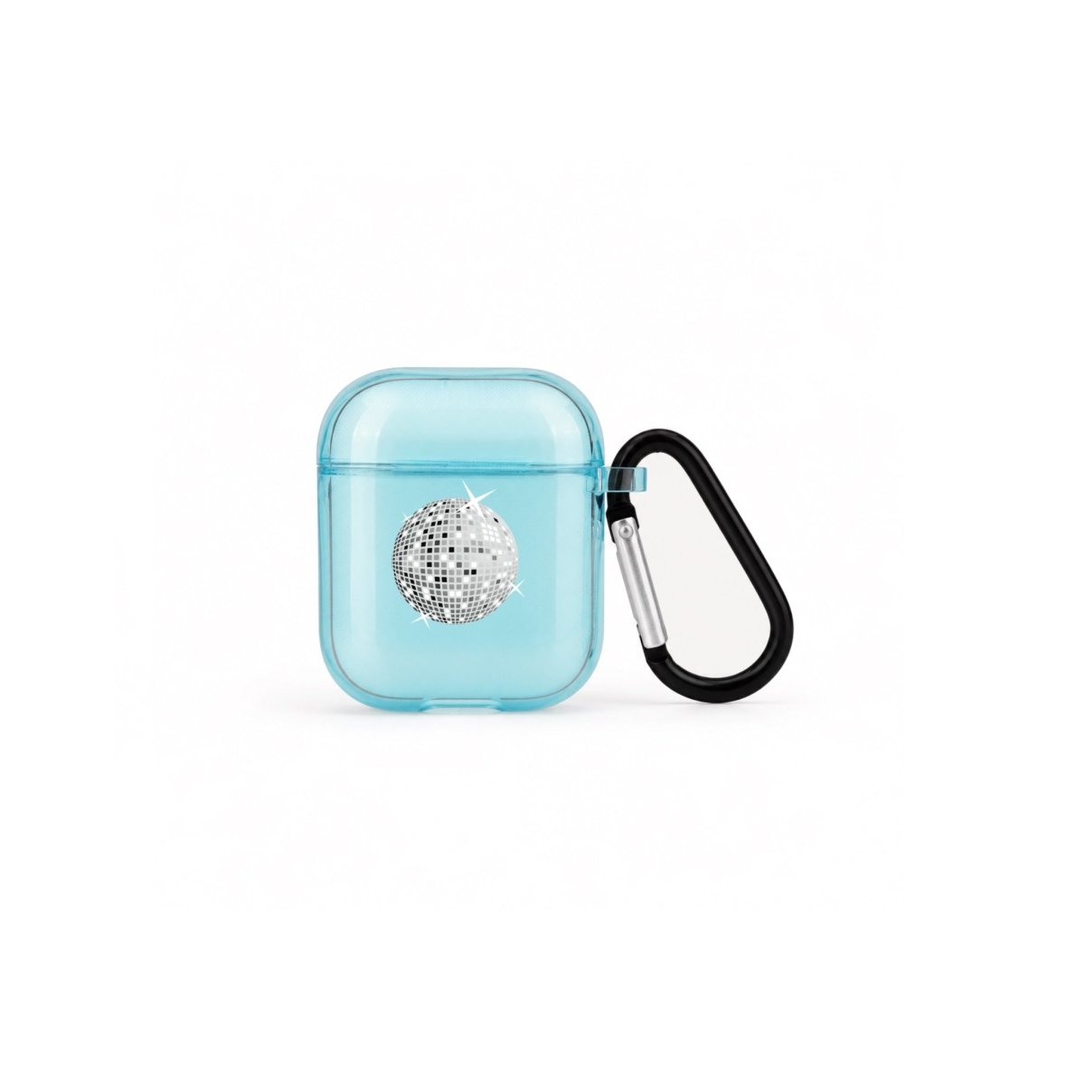Disco Ball AirPods Şeffaf Silikon Kılıf Mavi - Sumthincs
