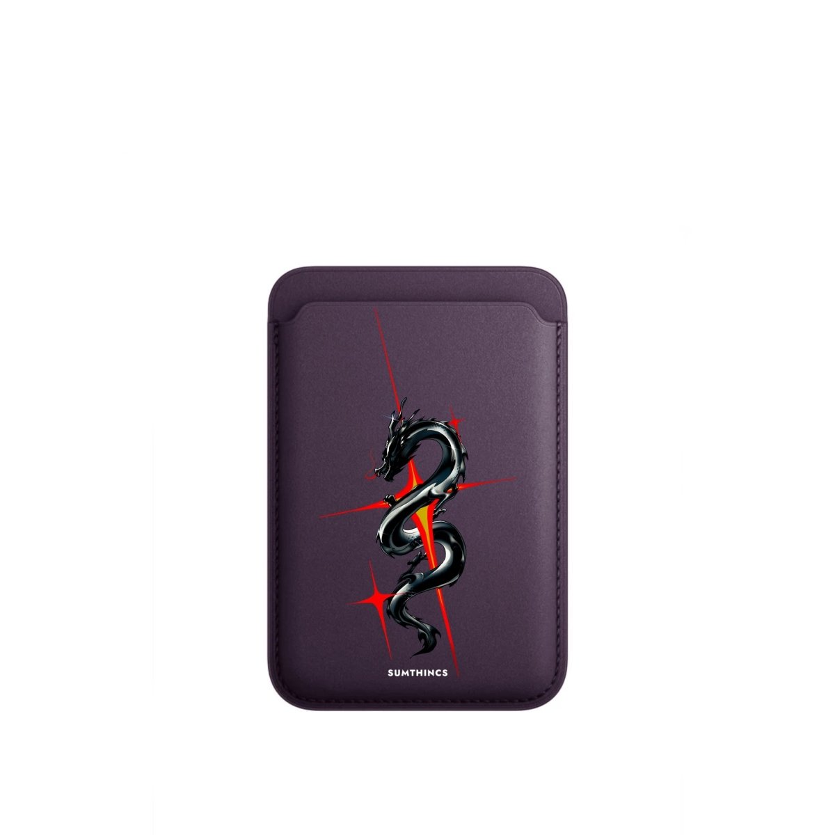 Dragonflare MagSafe Deri Cüzdan Wallet Mor - Sumthincs