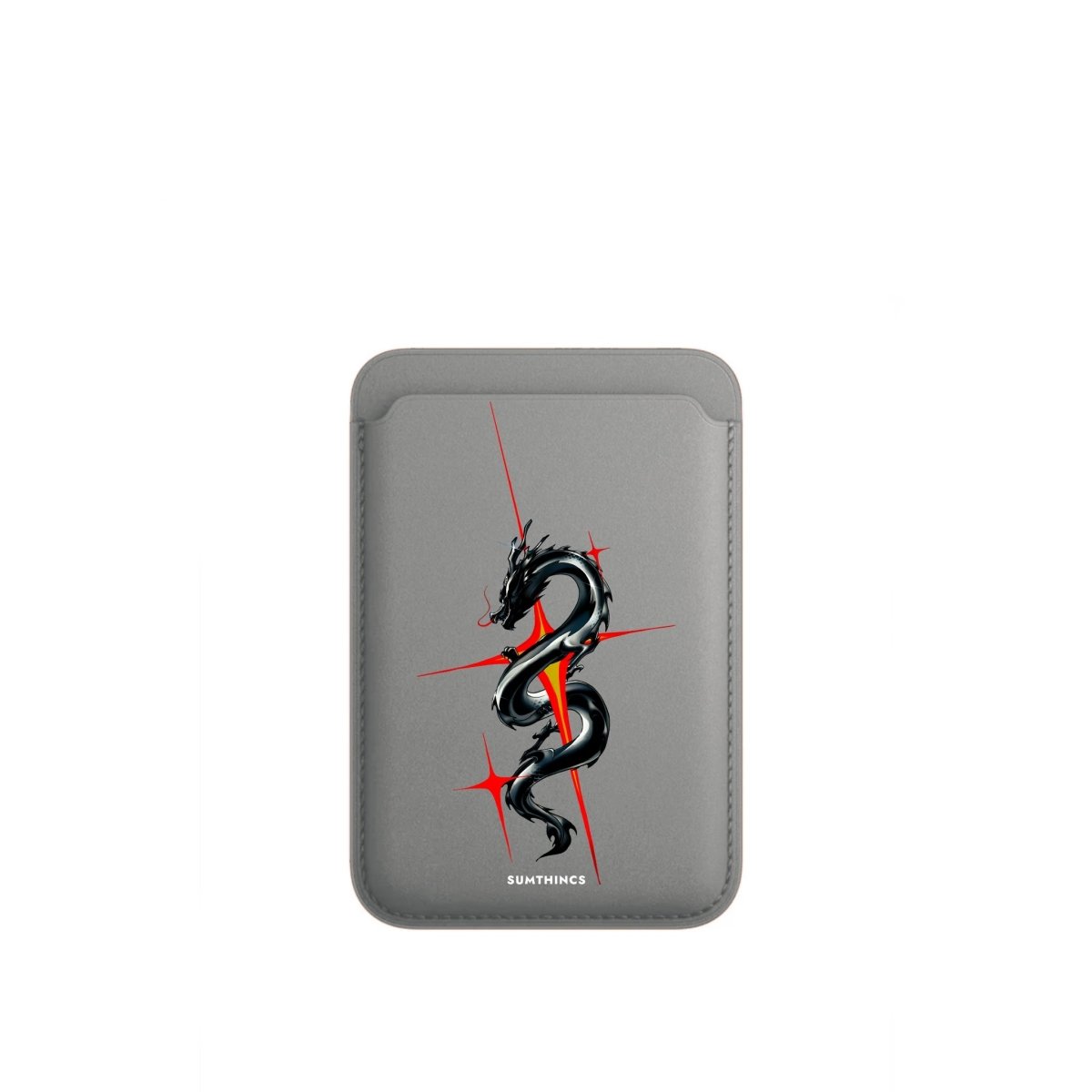 Dragonflare MagSafe Deri Cüzdan Wallet Gri - Sumthincs