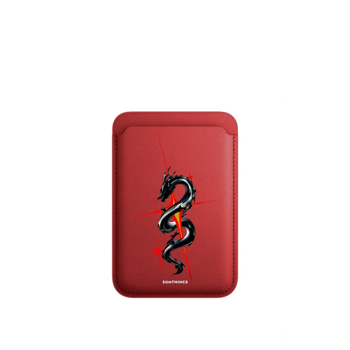 Dragonflare MagSafe Deri Cüzdan Wallet Kırmızı - Sumthincs