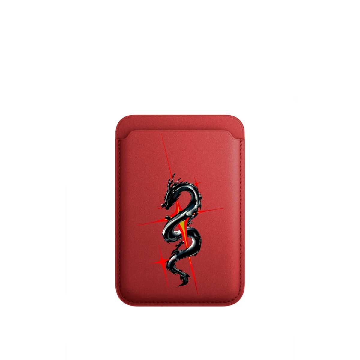 Dragonflare MagSafe Deri Cüzdan Wallet Kırmızı - Sumthincs