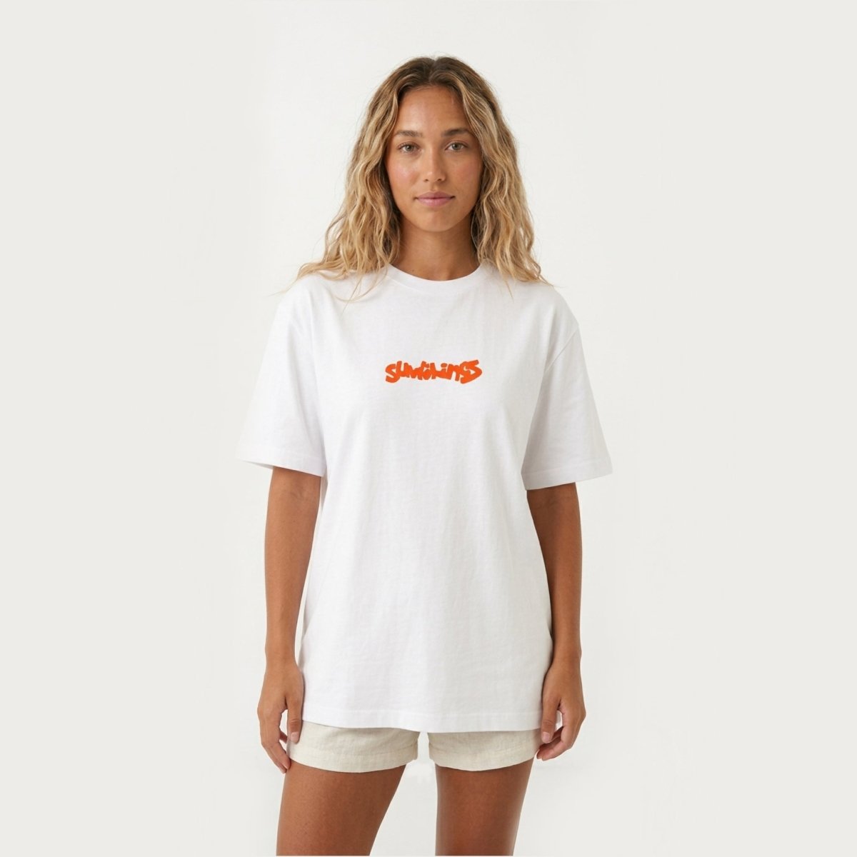 Good Vibes Oversize T-shirt Beyaz - Sumthincs