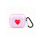 Hearts AirPods 3 Şeffaf Silikon Kılıf Lila - Sumthincs