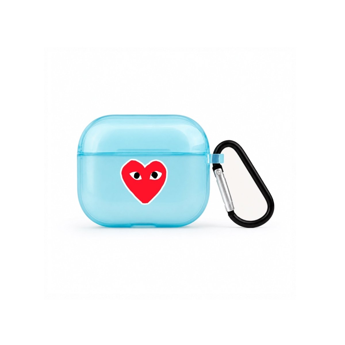 Hearts AirPods 3 Şeffaf Silikon Kılıf Mavi - Sumthincs