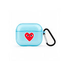 Hearts AirPods 3 Şeffaf Silikon Kılıf Mavi - Sumthincs