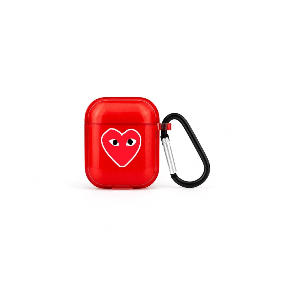 Hearts AirPods Şeffaf Silikon Kılıf Kırmızı - Sumthincs