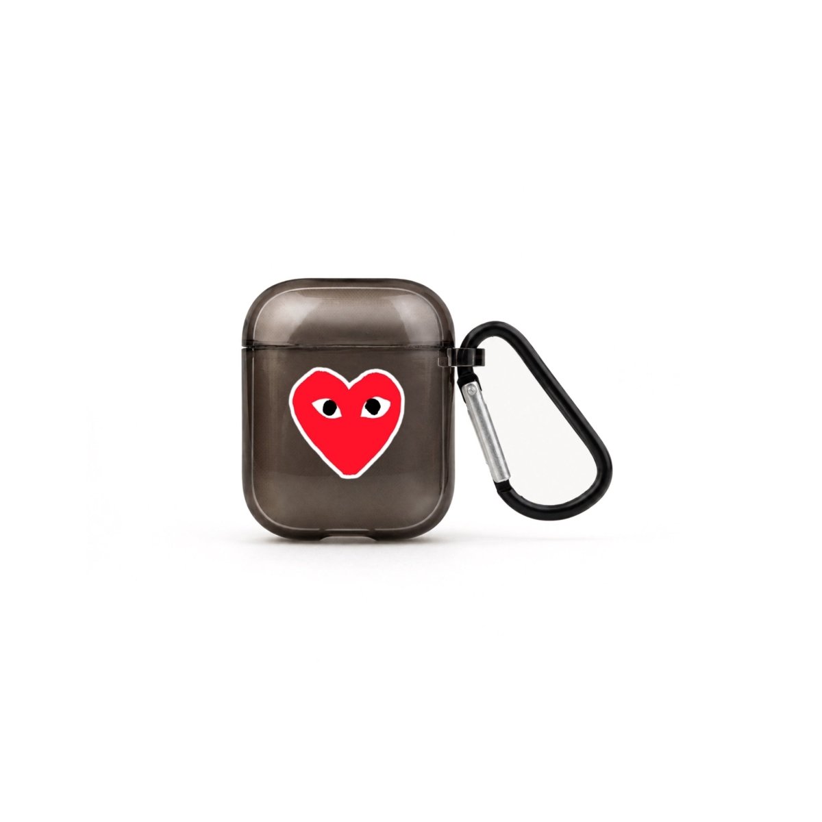 Hearts AirPods Şeffaf Silikon Kılıf Siyah - Sumthincs