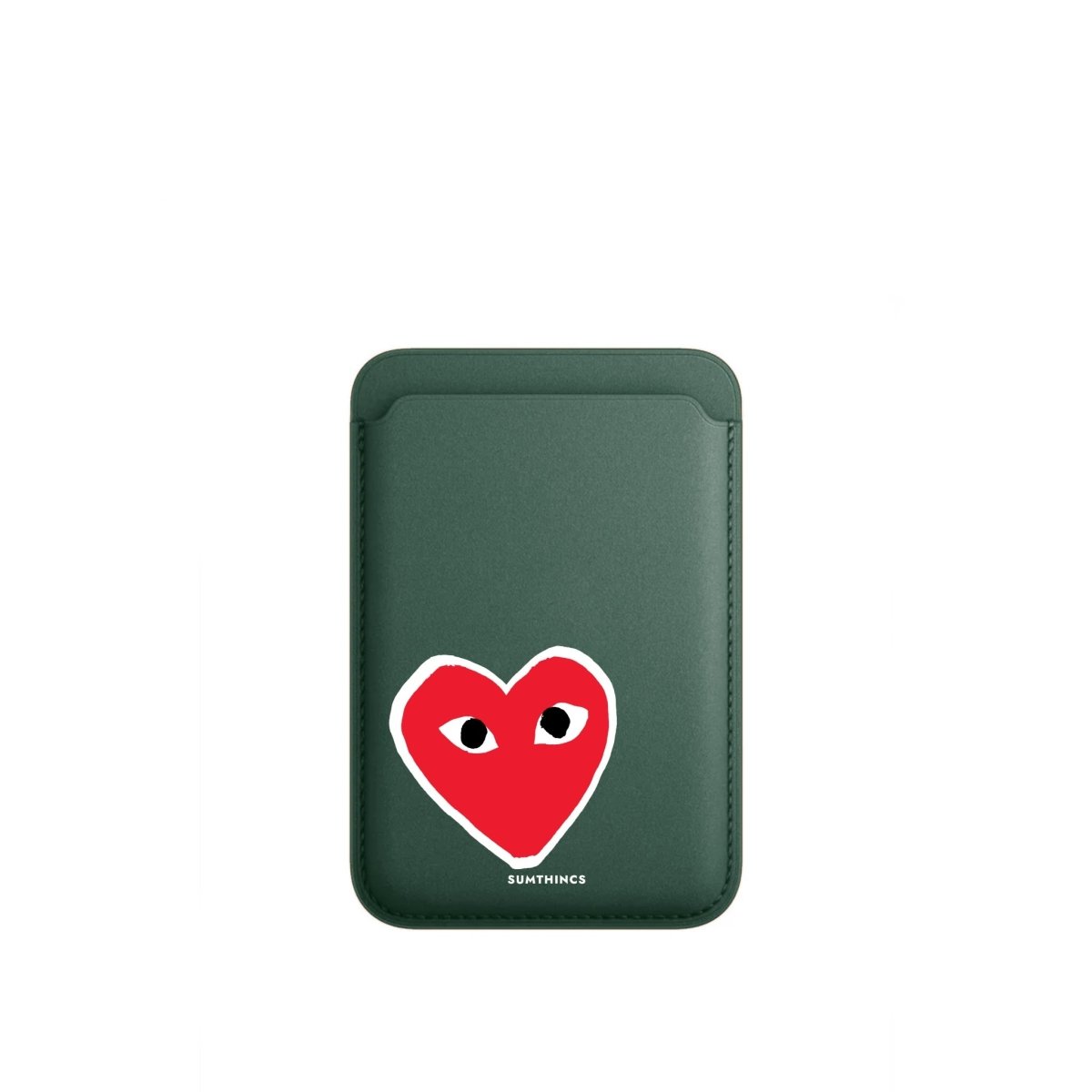 Hearts MagSafe Deri Cüzdan Wallet Kaktüs Yeşili - Sumthincs