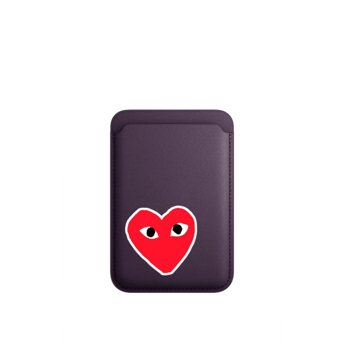 Hearts MagSafe Deri Cüzdan Wallet Mor - Sumthincs
