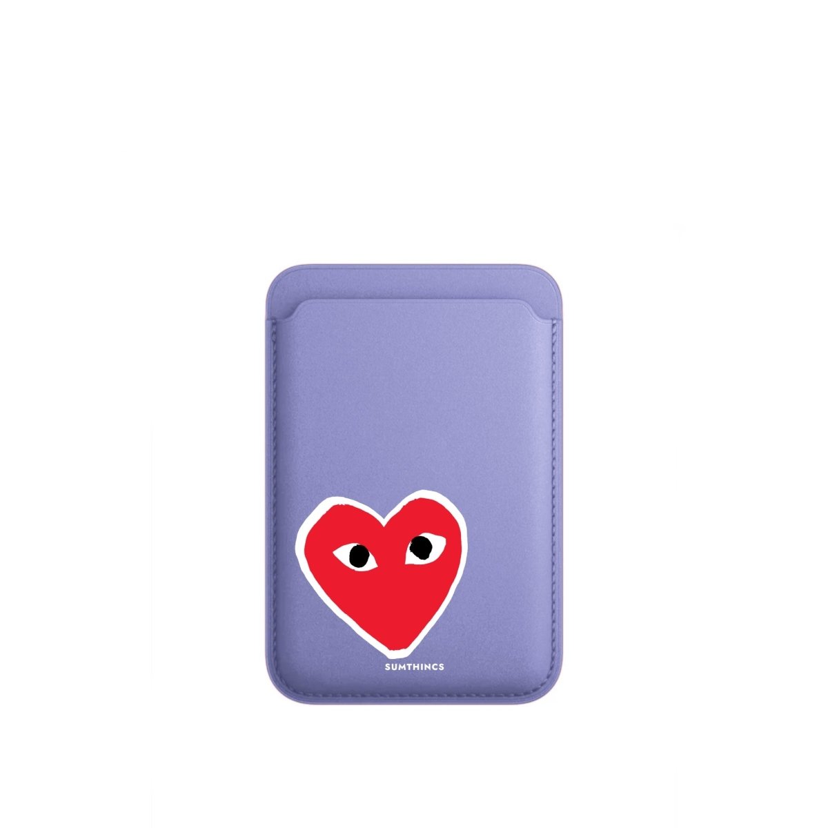Hearts MagSafe Deri Cüzdan Wallet Lila - Sumthincs