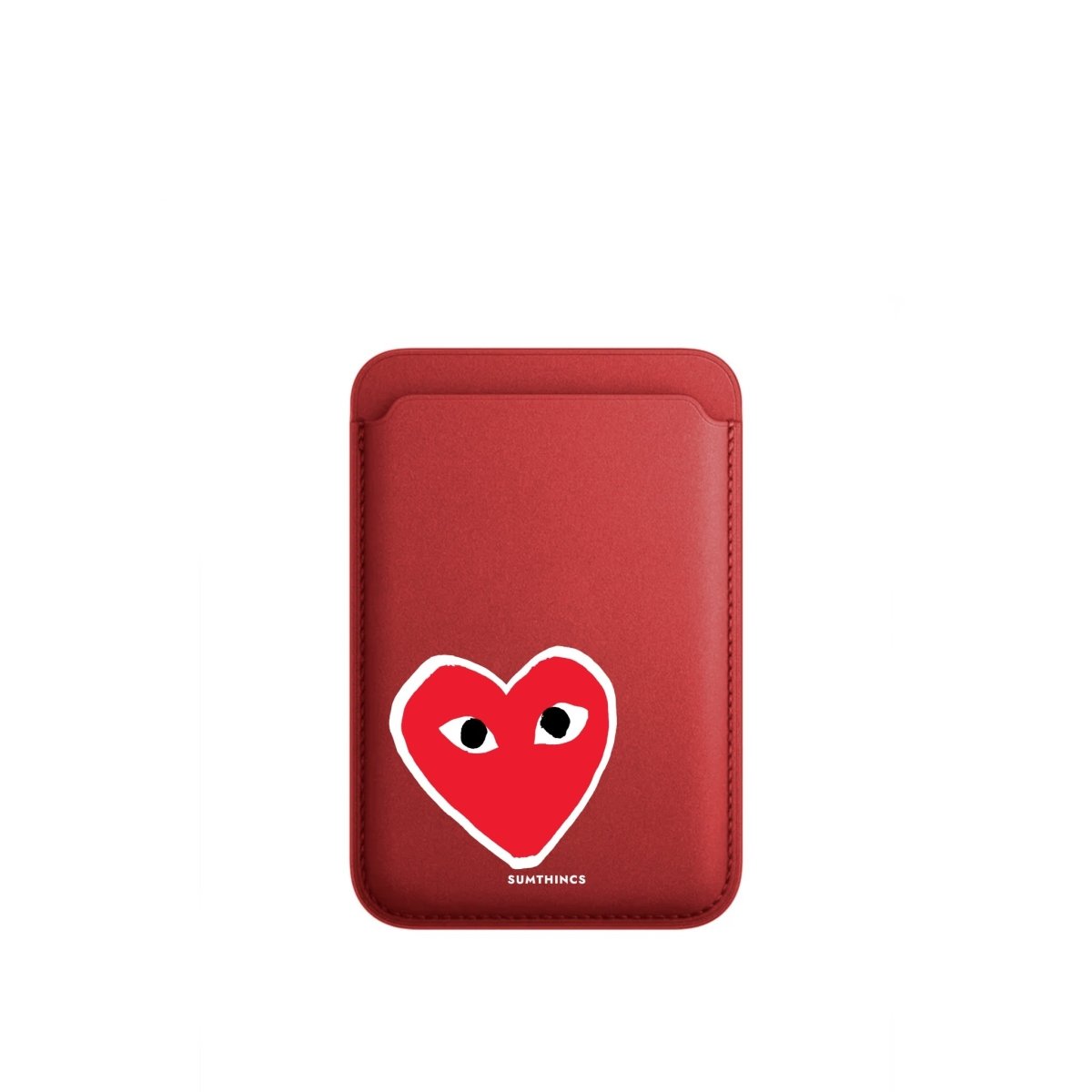 Hearts MagSafe Deri Cüzdan Wallet Kırmızı - Sumthincs