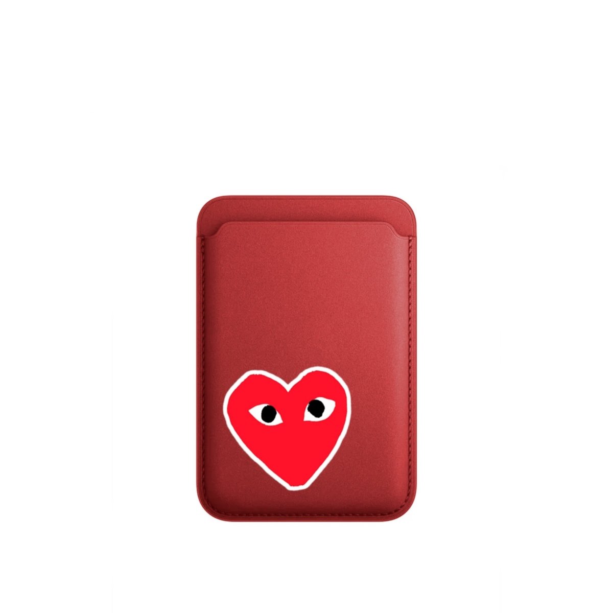 Hearts MagSafe Deri Cüzdan Wallet Kırmızı - Sumthincs