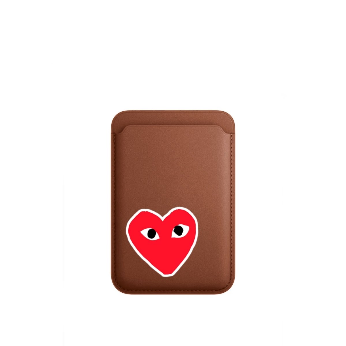 Hearts MagSafe Deri Cüzdan Wallet Kahverengi - Sumthincs