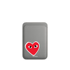 Hearts MagSafe Deri Cüzdan Wallet Gri - Sumthincs