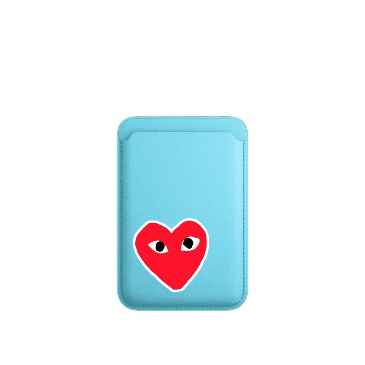 Hearts MagSafe Deri Cüzdan Wallet Mavi - Sumthincs
