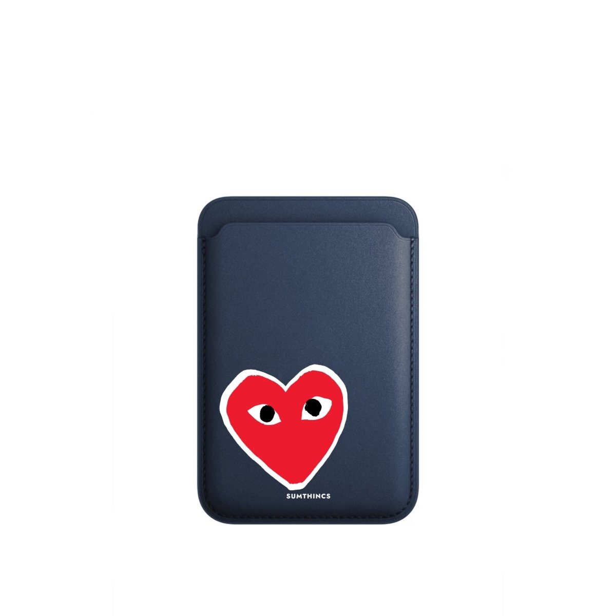 Hearts MagSafe Deri Cüzdan Wallet Pasifik Mavi - Sumthincs