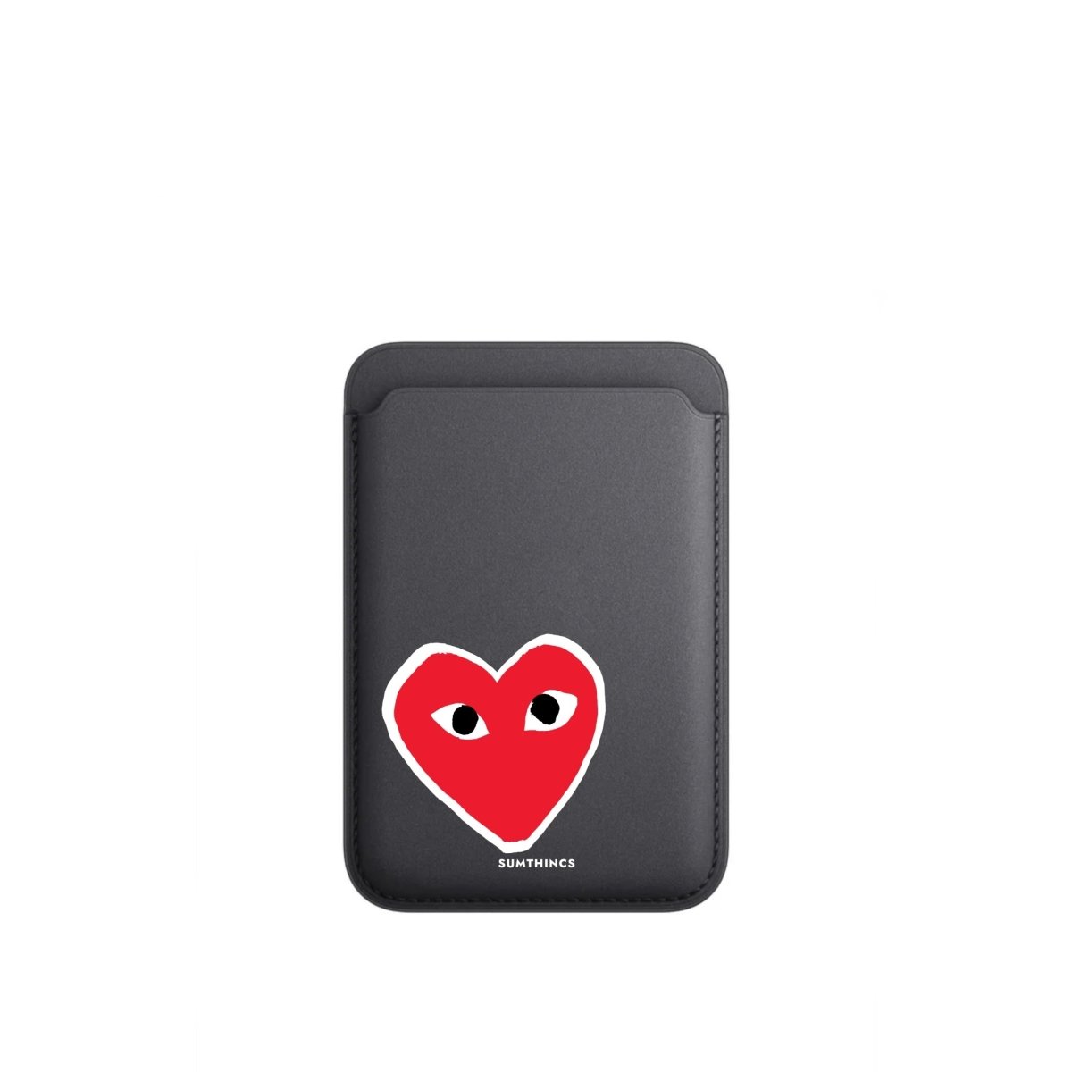 Hearts MagSafe Deri Cüzdan Wallet Siyah - Sumthincs