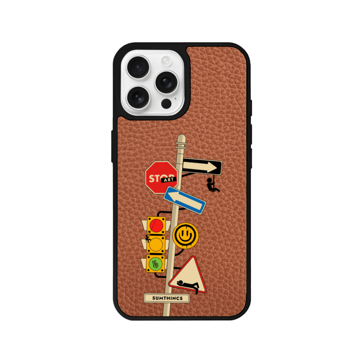 iPhone 11 Crossroad Leather Vegan Deri Telefon Kılıfı Kahverengi - SUMTHINCS