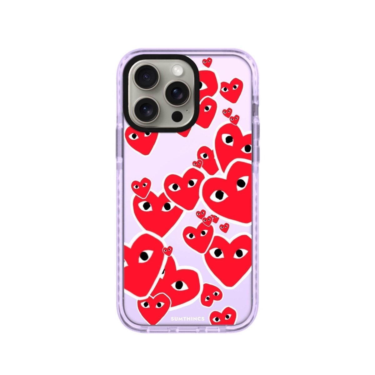 iPhone 11 Hearts Procase Şeffaf Telefon Kılıfı Lila - SUMTHINCS