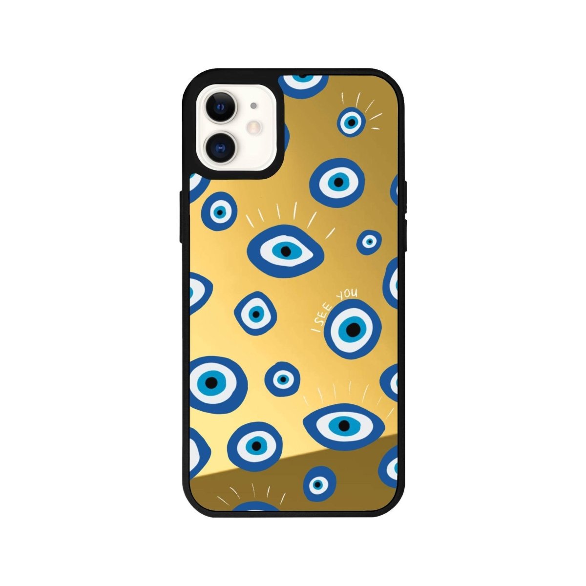 iPhone 11 I See You Mirror Aynalı Telefon Kılıfı Altın - SUMTHINCS