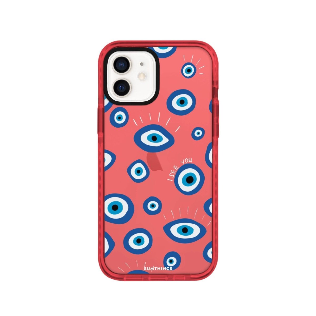 iPhone 11 I See You Procase Şeffaf Telefon Kılıfı Kırmızı - SUMTHINCS
