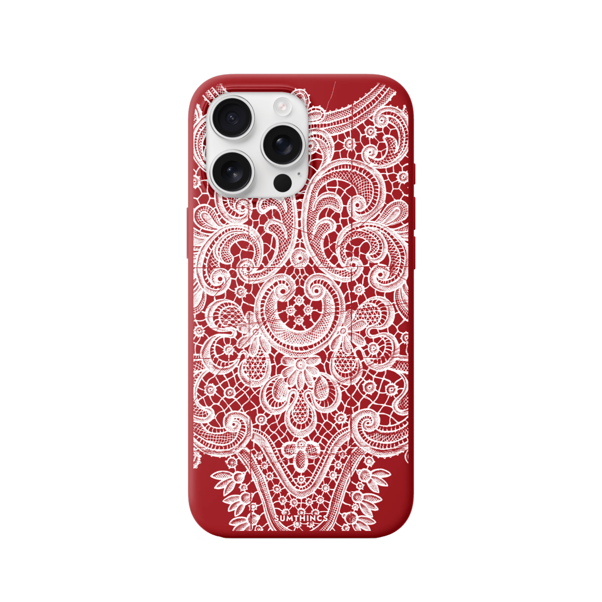 iPhone 11 Lacework Premium Telefon Kılıfı Kırmızı - SUMTHINCS