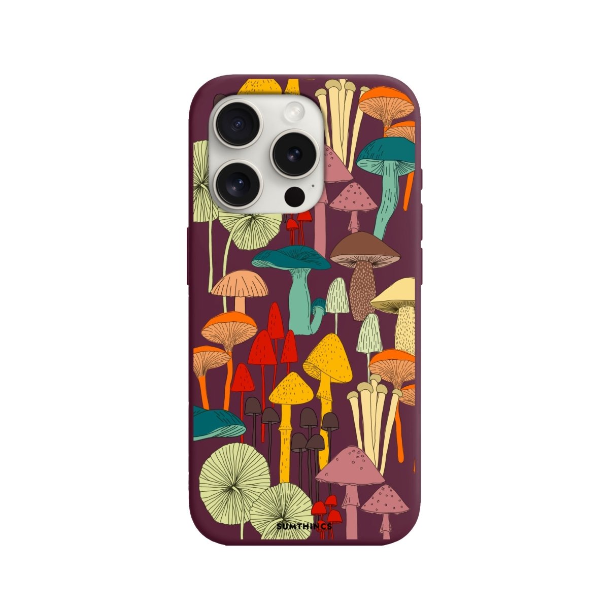 iPhone 11 Mushrooms Premium Telefon Kılıfı Bordo - SUMTHINCS