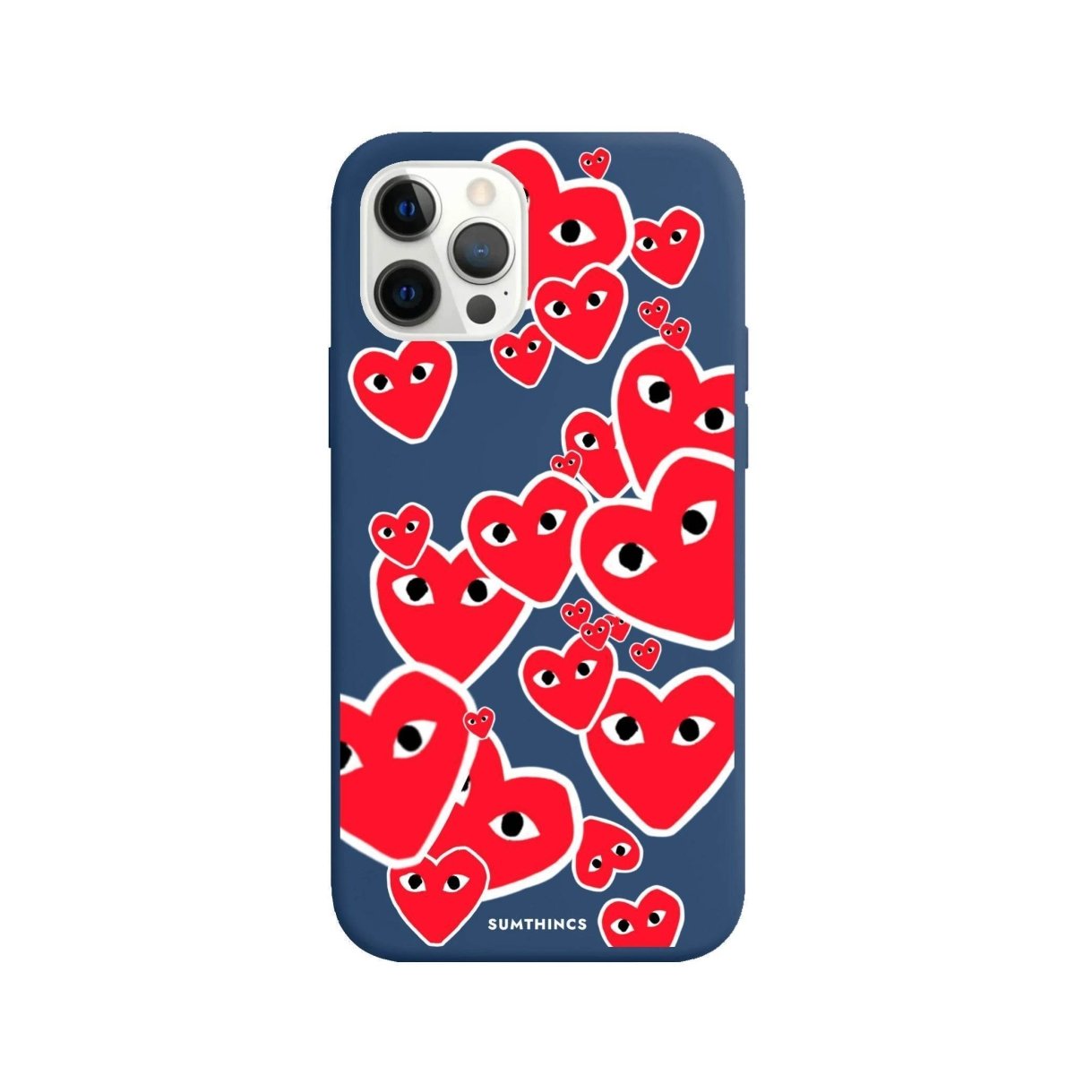 iPhone 11 Pro Max Hearts Premium Telefon Kılıfı Pasifik Mavi - SUMTHINCS