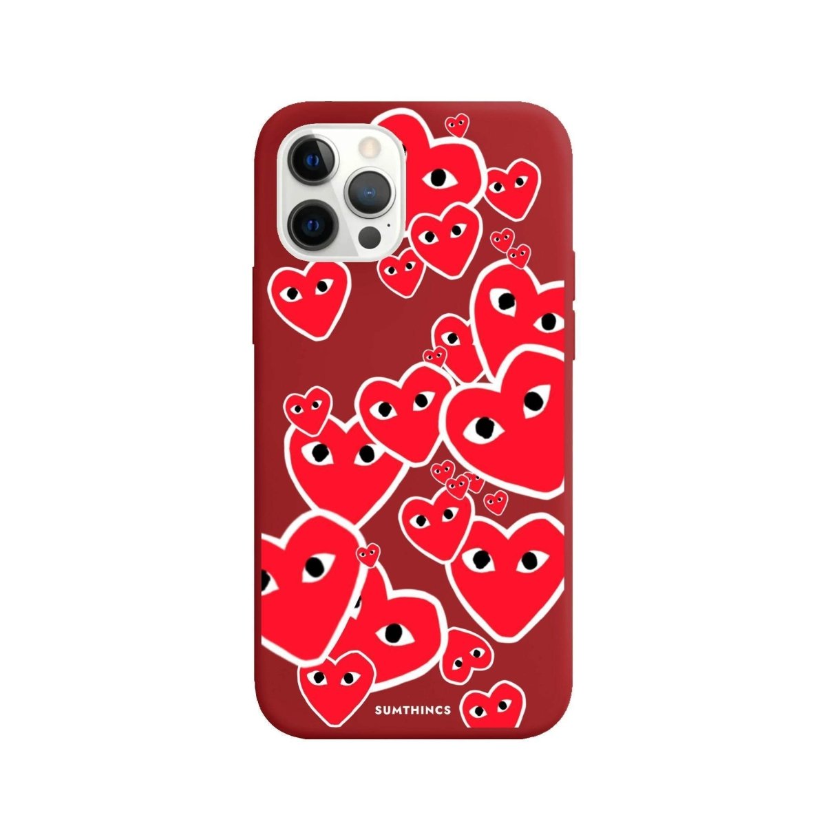 iPhone 11 Pro Max Hearts Premium Telefon Kılıfı Kırmızı - SUMTHINCS