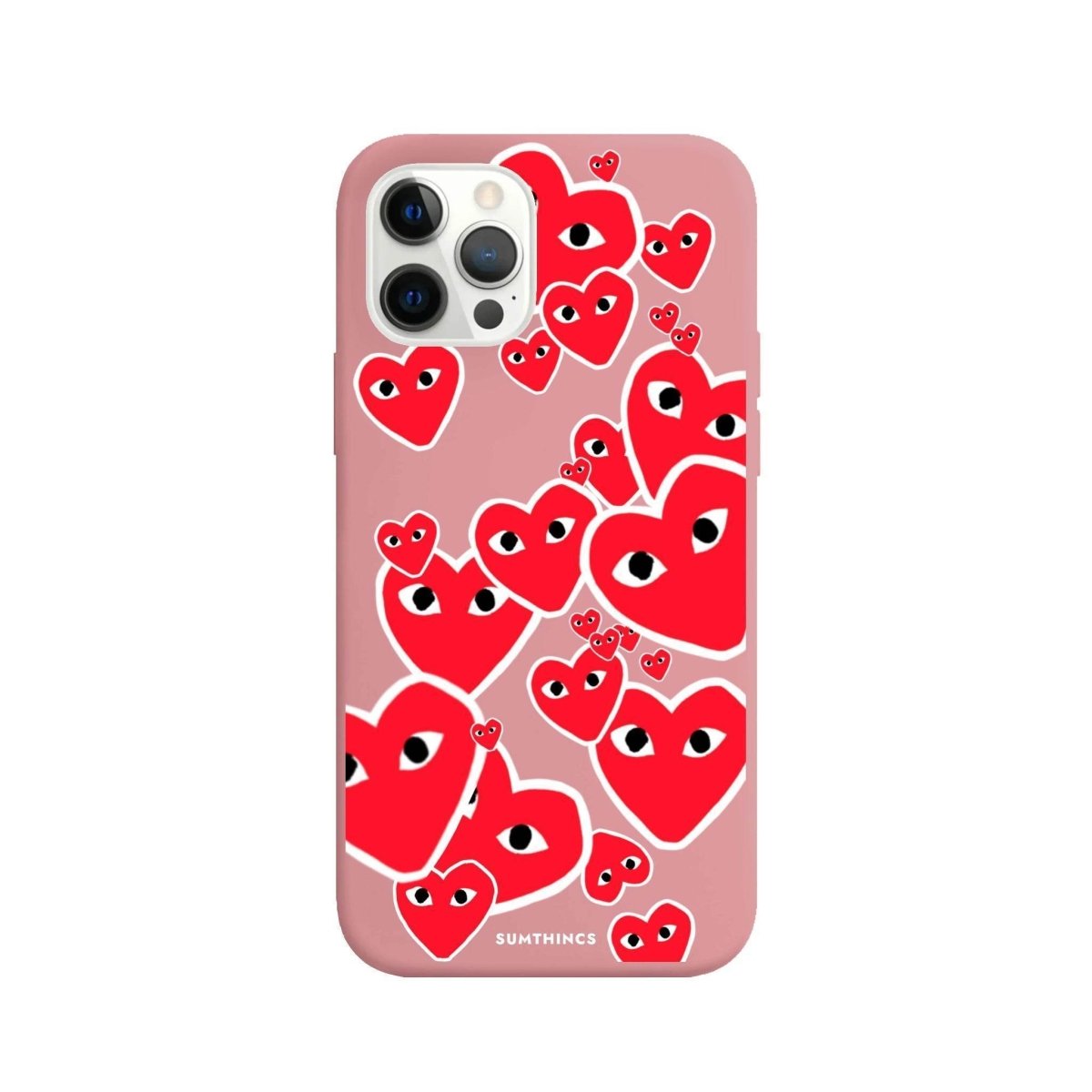 iPhone 11 Pro Max Hearts Premium Telefon Kılıfı Pembe - SUMTHINCS