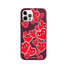 iPhone 11 Pro Max Hearts Premium Telefon Kılıfı Bordo - SUMTHINCS