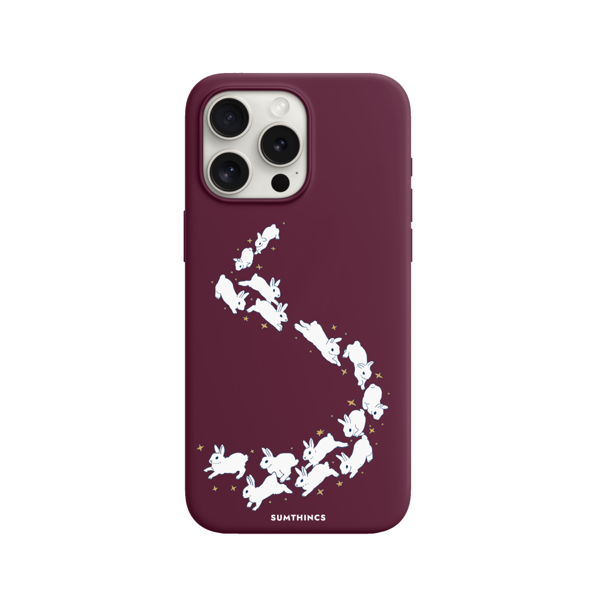 iPhone 11 Starry Bunnies Premium Telefon Kılıfı Bordo - SUMTHINCS