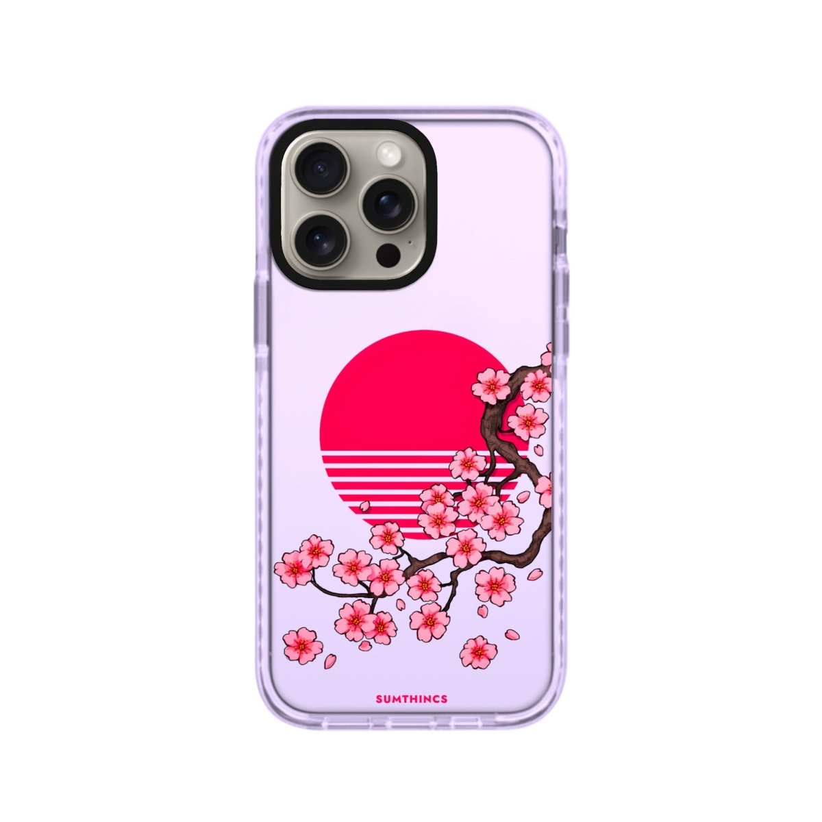 iPhone 12 Cherry Blossom Dawn Procase Şeffaf Telefon Kılıfı Lila - SUMTHINCS