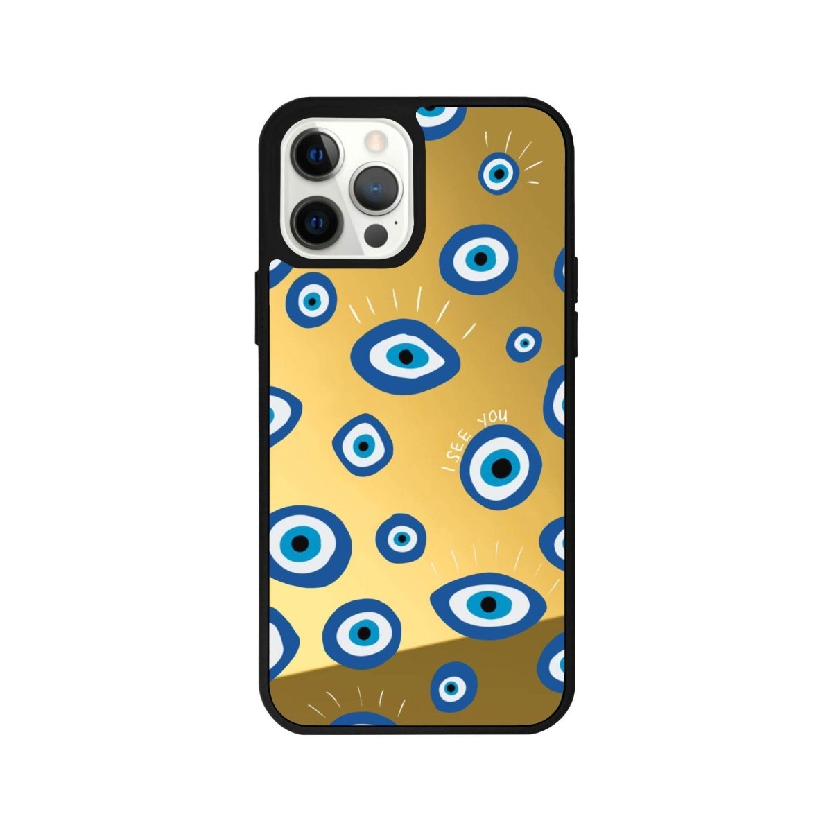 iPhone 12 Pro I See You Mirror Aynalı Telefon Kılıfı Altın - SUMTHINCS