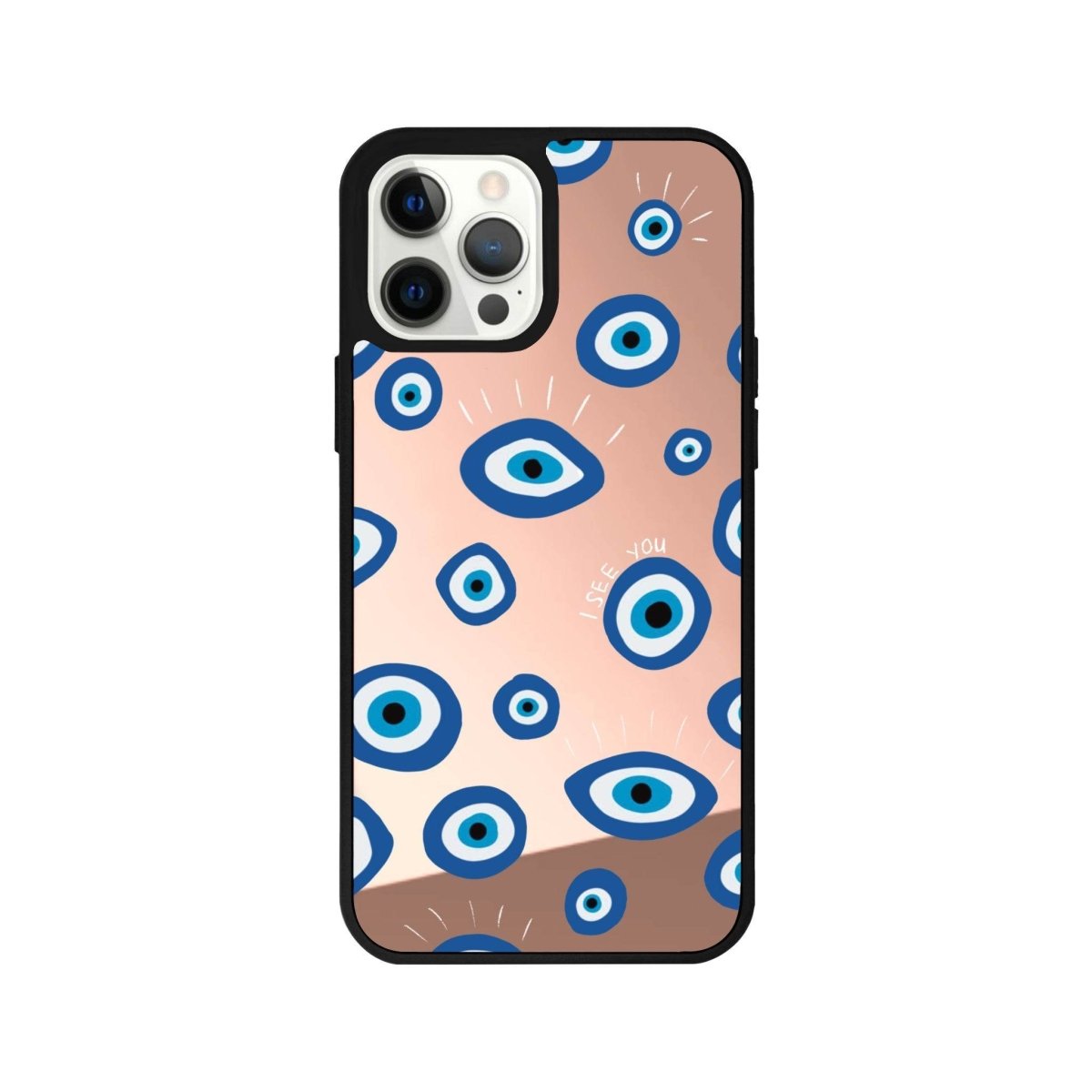 iPhone 12 Pro I See You Mirror Aynalı Telefon Kılıfı Metalik Pembe - SUMTHINCS