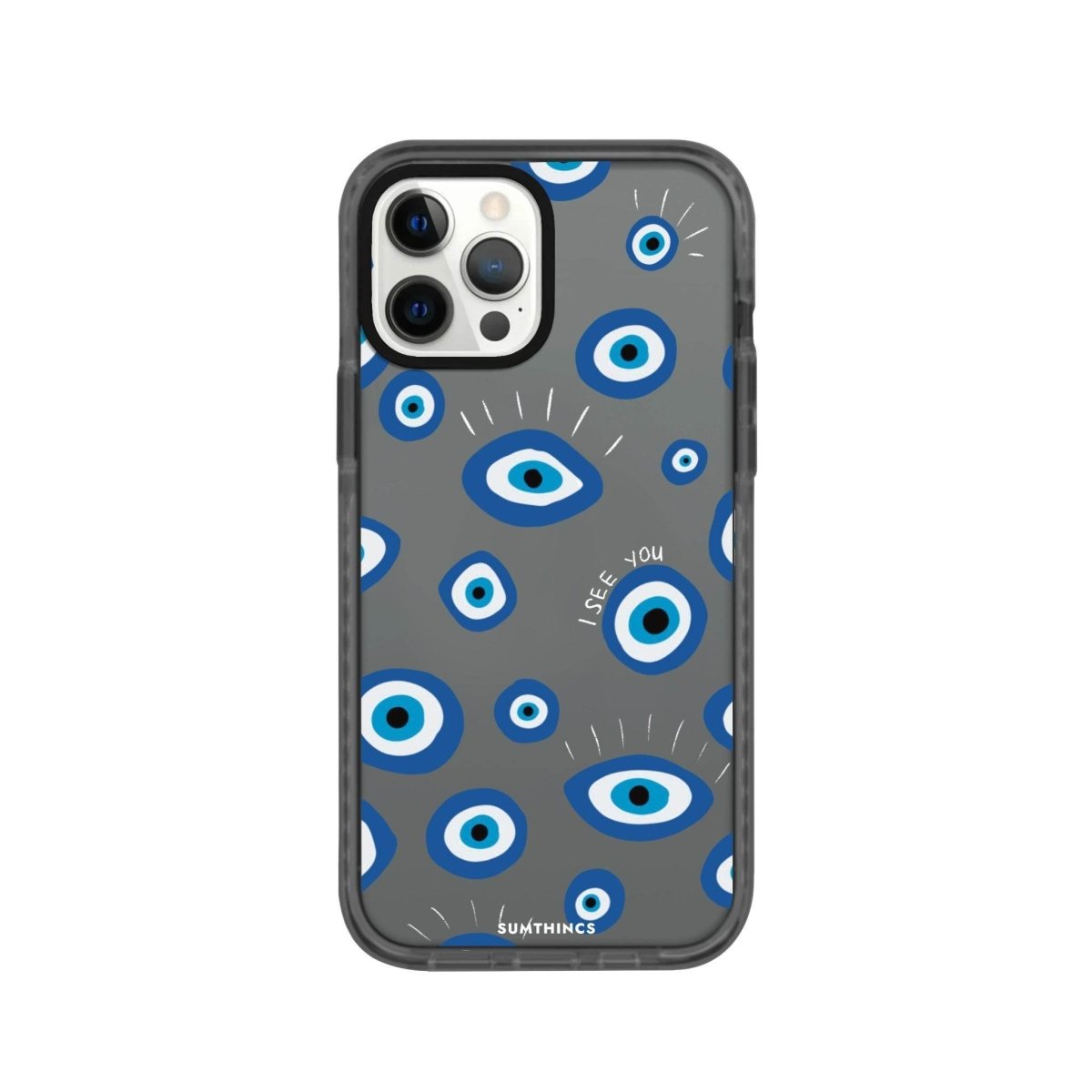 iPhone 12 Pro Max I See You Procase Şeffaf Telefon Kılıfı Antrasit - SUMTHINCS