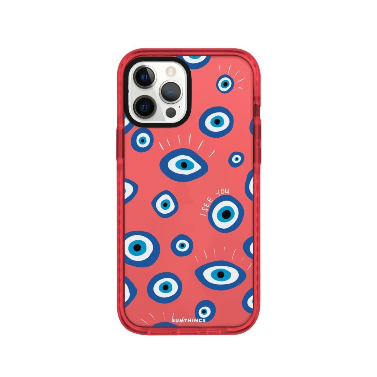 iPhone 12 Pro Max I See You Procase Şeffaf Telefon Kılıfı Kırmızı - SUMTHINCS