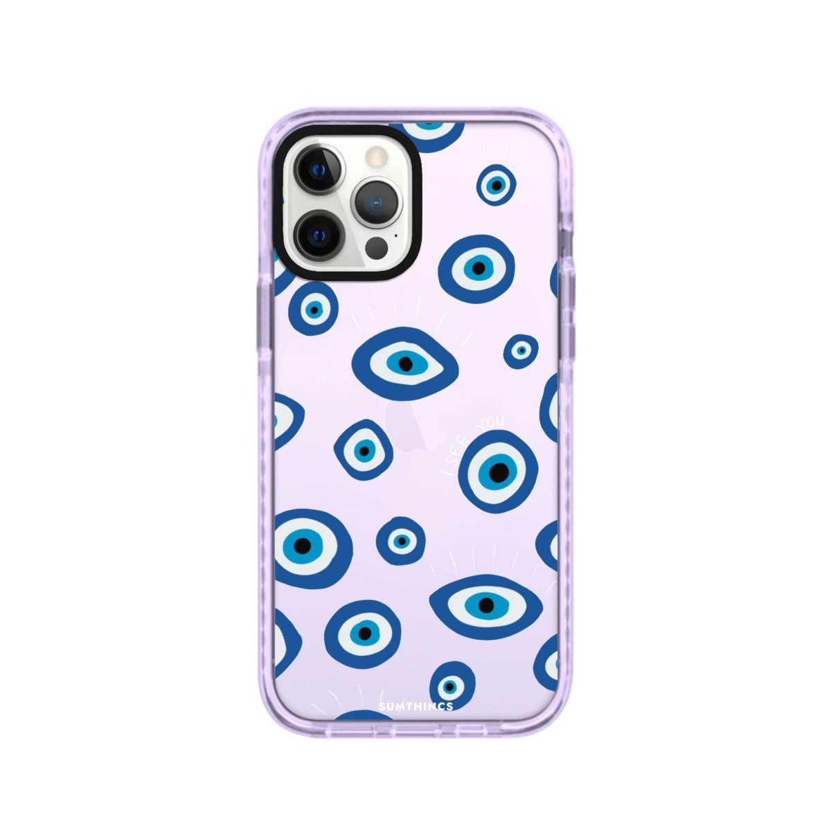 iPhone 12 Pro Max I See You Procase Şeffaf Telefon Kılıfı Lila - SUMTHINCS