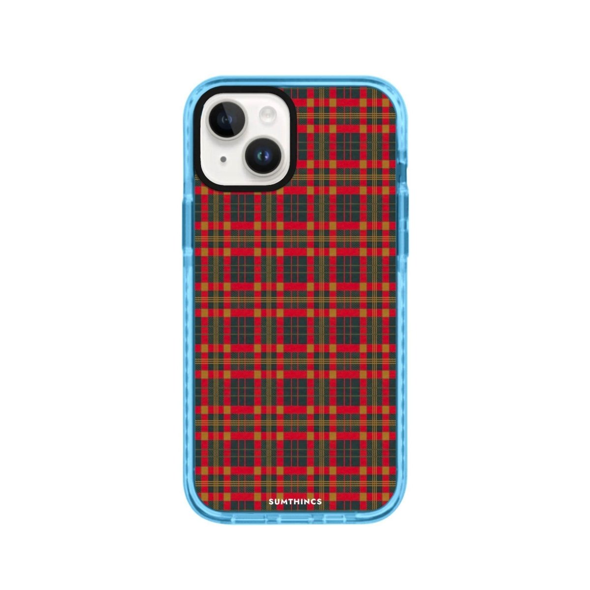 iPhone 13 Christmas Plaid Procase Şeffaf Telefon Kılıfı Mavi - SUMTHINCS